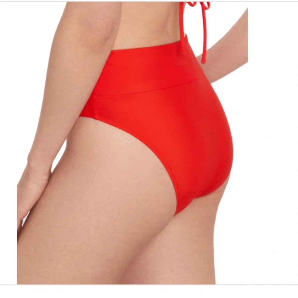 NWT Salt + Cove Women's High-Waist Swim Bottoms,  Vermillion - Picture 2 of 3